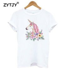 Load image into Gallery viewer, flower unicorn t shirt