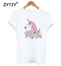 Load image into Gallery viewer, flower unicorn t shirt
